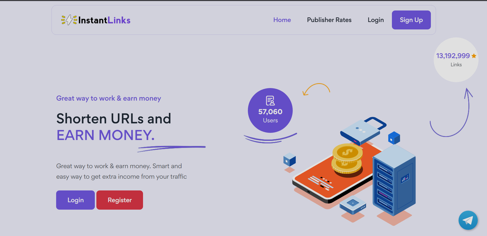 InstantLinks Website Screenshot